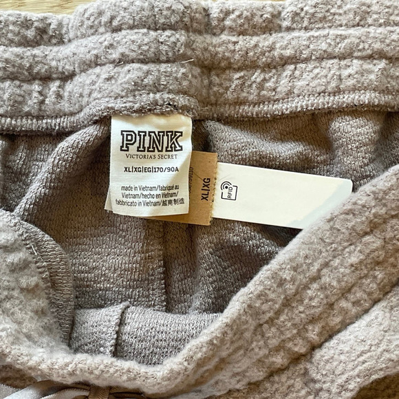 NWT Victoria's Secret PINK Fuzzy Brown Crop Track Set XL - Picture 4 of 10